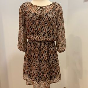 BeBop Black and Red Aztec print dress